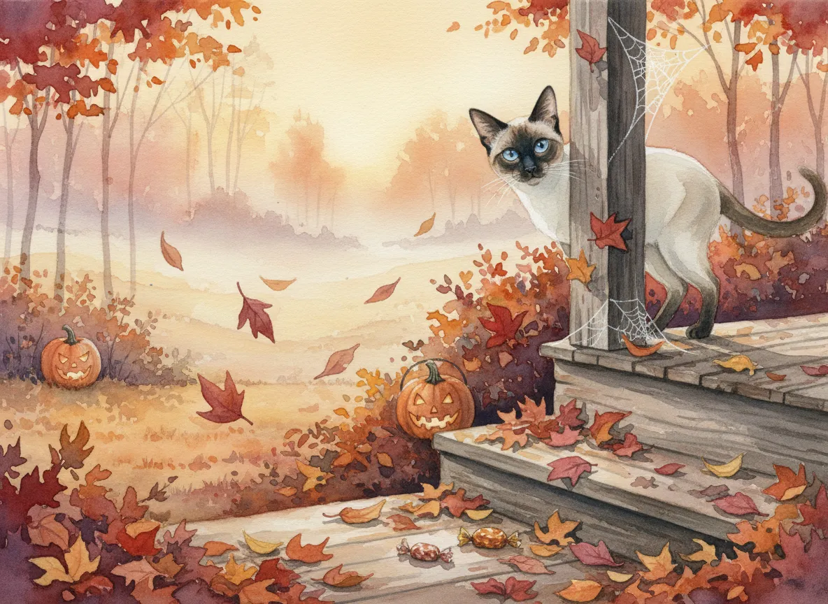 Siamese watercolor calendar month 10